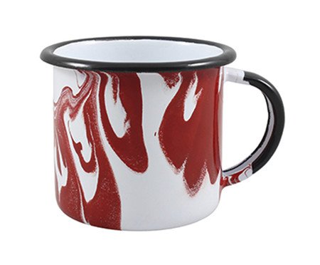Caneca Esmaltada Marmorizada Vermelha | Westwing