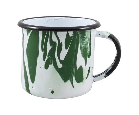 Caneca Esmaltada Marmorizada Verde | Westwing