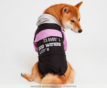 Jaqueta Corta Vento para Cachorro Blush - Preto e Rosa | WestwingNow