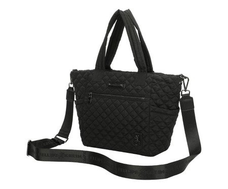 Bolsa Satchel Fellipe Krein Ss23 Matelasse Casual Fk636 Liso Preto
