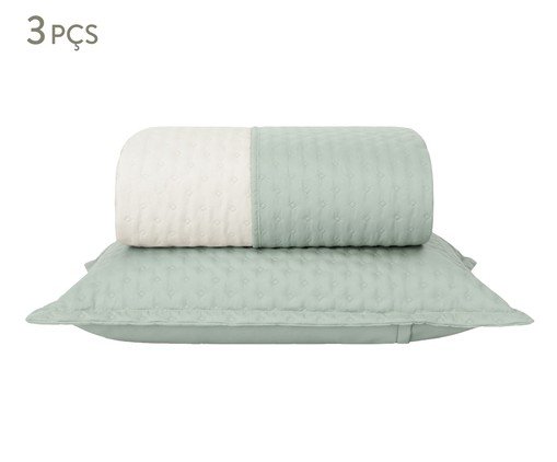Jogo de Cobre-Leito Comfy Verde Malva e Palha 200 Fios, multicolor | WestwingNow