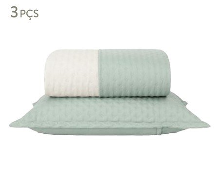 Jogo de Cobre-Leito Comfy Verde Malva e Palha 200 Fios