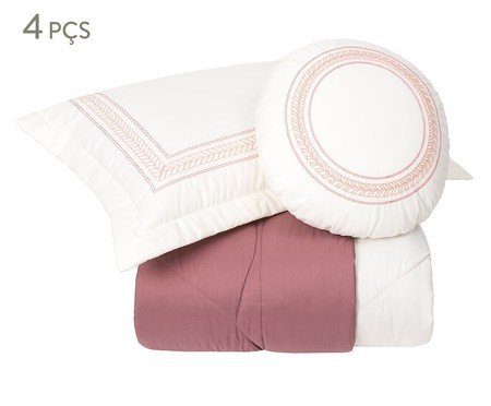 Jogo de Cobre-Leito Coordenado Marbella Dupla Face Rosa Antigo | Westwing