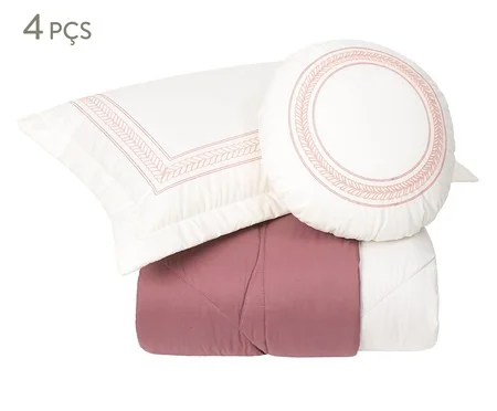 Jogo de Cobre-Leito Coordenado Marbella Dupla Face Rosa Antigo | Westwing