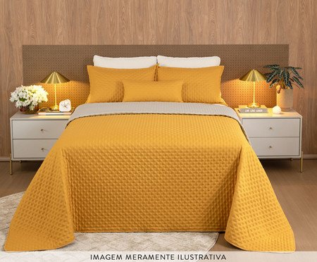 Jogo de Cobre-Leito Comfy Acafrão e Bege 200 Fios | Westwing