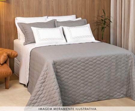 Jogo de Cobre-Leito Coordenado Francis Dupla Face Cinza 180 Fios | Westwing