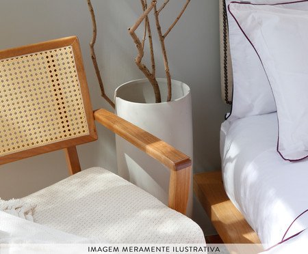 Duvet com Vivo Basics Branco e Violeta 200 Fios | Westwing