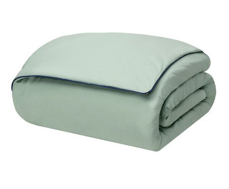 Duvet Colors Filetti Menta com Vivo Azul Oceano 200 Fios | Westwing