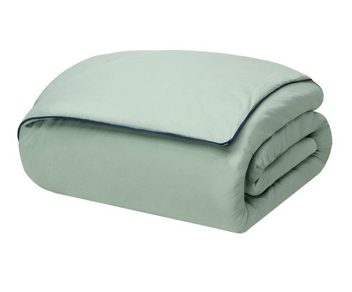 Duvet Colors Filetti Menta com Vivo Azul Oceano 200 Fios, green | WestwingNow
