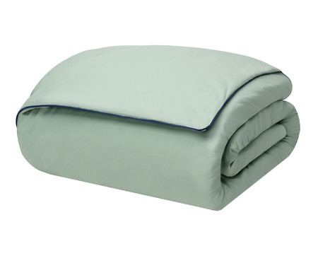 Duvet Colors Filetti Menta com Vivo Azul Oceano 200 Fios | WestwingNow