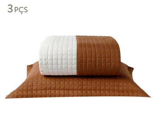 Jogo de Cobre-Leito Dupla Face Plaza Canela e Palha, multicolor | WestwingNow