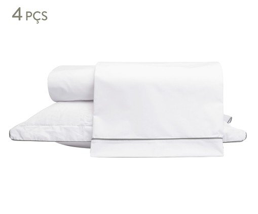 Jogo de Lençol Basics em Vivo Branco e Cinza 200 Fios, grey | WestwingNow