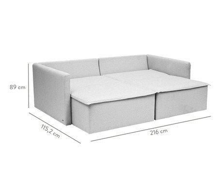 Sofá Retrátil Clio Cinza Claro | Westwing
