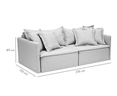 Sofá Retrátil Clio Cinza Claro | Westwing