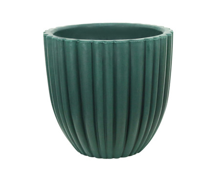 Vaso Cacau Redondo Brilho Antique Verde