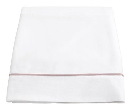 Lençol Superior Basics em Vivo Branco e Rosê 200 Fios | Westwing