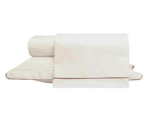 Jogo de Lençol em vivo Basics Palha e Capuccino 200 Fios, Palha e Capuccino | WestwingNow