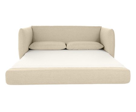 Sofá Cama em Linho Luma Off-White | Westwing