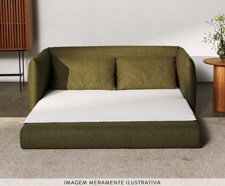Sofá Cama em Linho Luma Off-White | Westwing