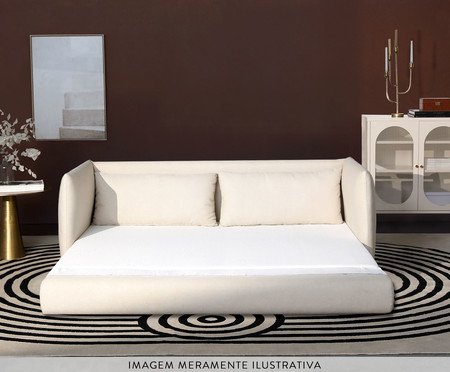 Sofá Cama em Linho Luma Off-White | Westwing