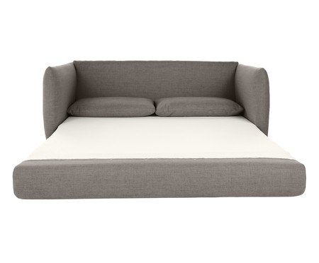 Sofá Cama em Linho Luma Cinza | Westwing