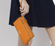 Bolsa de Mão Wristlet Double Zip Bright Mandarin, orange | WestwingNow