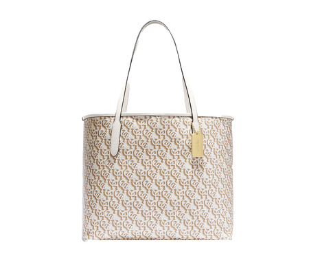 Bolsa City Tote Signature Monogram Print Chalk | WestwingNow