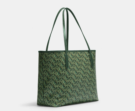 Bolsa City Tote Signature Monogram Print Green | WestwingNow