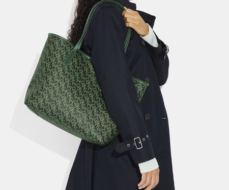 Bolsa City Tote Signature Monogram Print Green | WestwingNow