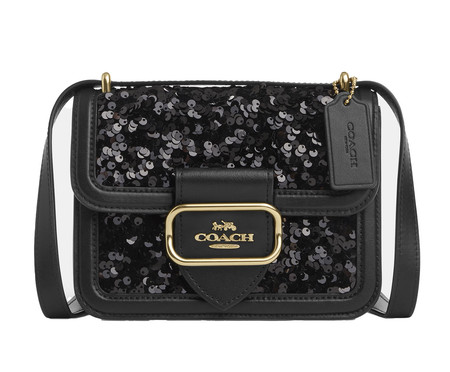 Bolsa Morgan Square Crossbody with Sequins Black | WestwingNow