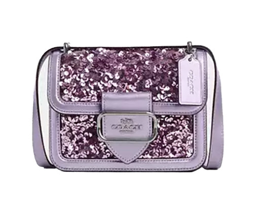 Bolsa Morgan Square Crossbody with Sequins Lilac, purple | WestwingNow