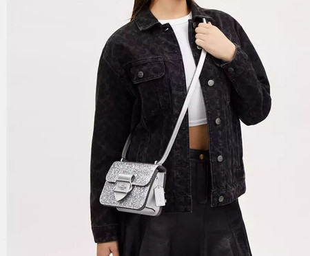 Bolsa Morgan Square Crossbody with Glitter Silver | WestwingNow