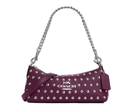 Bolsa Charlotte Shoulder With Rivets Deep Berry | WestwingNow