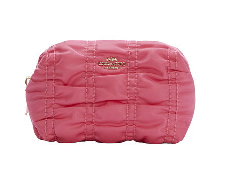 Necessaire Small Boxy Cosmetic Case with Ruching Confetti Pink