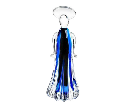 Anjo Pequeno em Cristal Azul Oxford - 20cm, Azul | WestwingNow