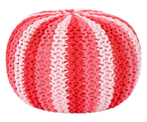 Puff em Tricô - Rosa, Vermelho, Rosa | WestwingNow