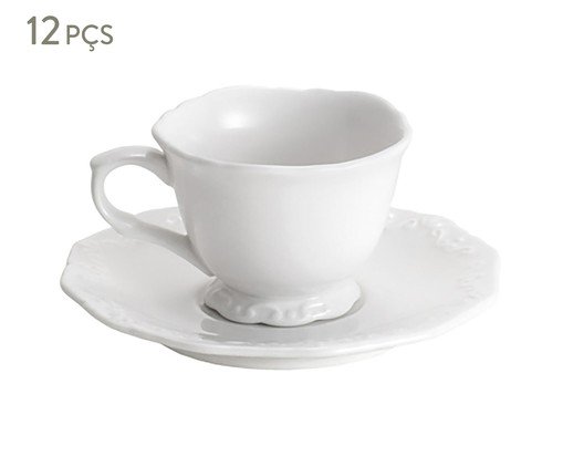 Jogo de Xícaras para Café com Pires Neat, Branco | WestwingNow
