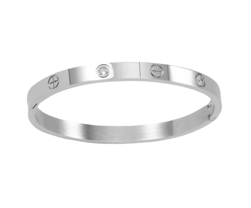 Pulseira Menton Ródio Branco Prateado, silver or metallic | WestwingNow