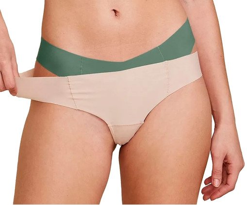 Kit com 2 Calcinhas Biquíni Invisível - Bege Ballet/Verde Eucalipto, Colorido | WestwingNow