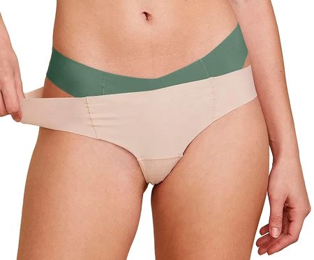 Kit com 2 Calcinhas Biquíni Invisível - Bege Ballet/Verde Eucalipto | Westwing