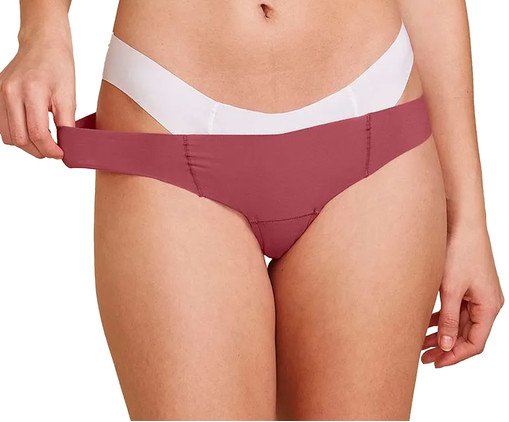 Kit com 2 Calcinhas Biquíni Invisível - Branco com Vermelho Goiaba, Colorido | WestwingNow