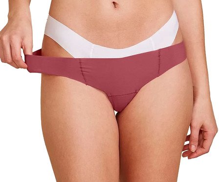 Kit com 2 Calcinhas Biquíni Invisível - Branco com Vermelho Goiaba | Westwing