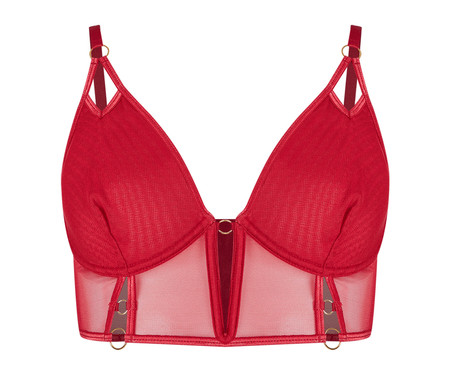 Sutiã Mini Corselet em Tule Vermelho | WestwingNow