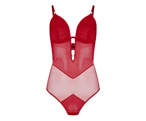 Body em Tule Vermelho Zaire, Colorido | WestwingNow