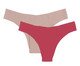 Kit com 2 Calcinhas Biquíni Invisível - Bege Camurça/Vermelho Goiaba, Colorido | WestwingNow