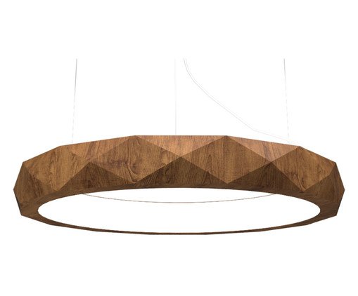Pendente Anel Facetado Horizontal Imbuia I Bivolt, Marrom | WestwingNow