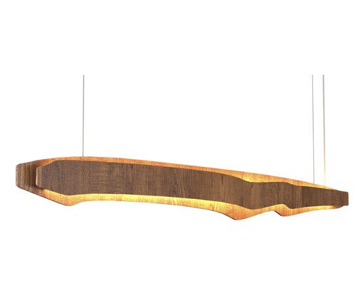 Pendente Horizontal Retangular Imbuia Bivolt, Marrom | WestwingNow