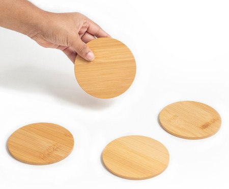 Jogo de Porta-Copos em Bambu Natural | Westwing