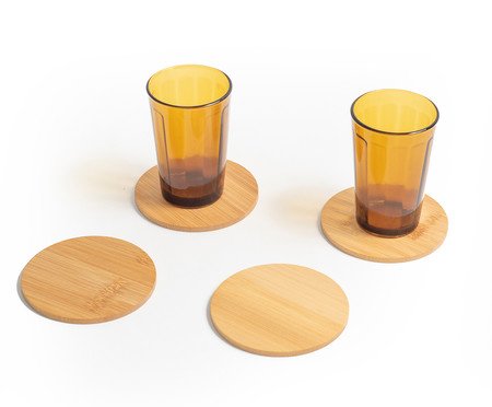 Jogo de Porta-Copos em Bambu Natural | Westwing