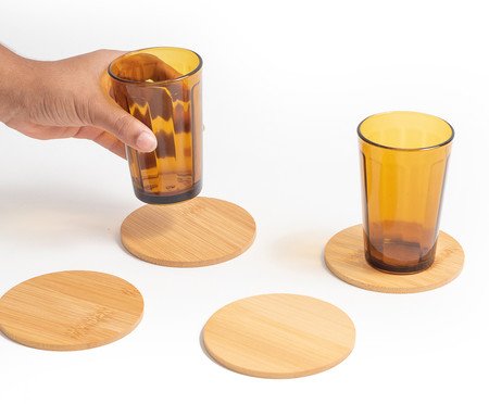 Jogo de Porta-Copos em Bambu Natural | Westwing